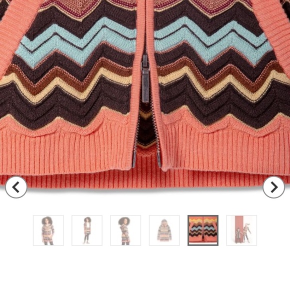 Zig Zag Hooded Zip-Up Cardigan Missoni Small - Picture 4 of 4